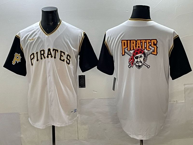 Men Pittsburgh Pirates Blank White Throwback Nike MLB 2025 Jersey 06->pittsburgh pirates->MLB Jersey